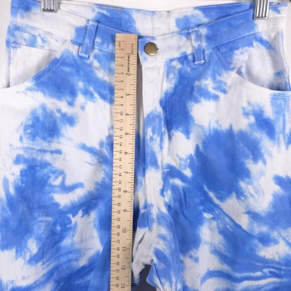 NWT Holiday by Emma Mulholland Tie Dye Wide Leg Straight Jeans Cotton Size 28 - Picture 5 of 13